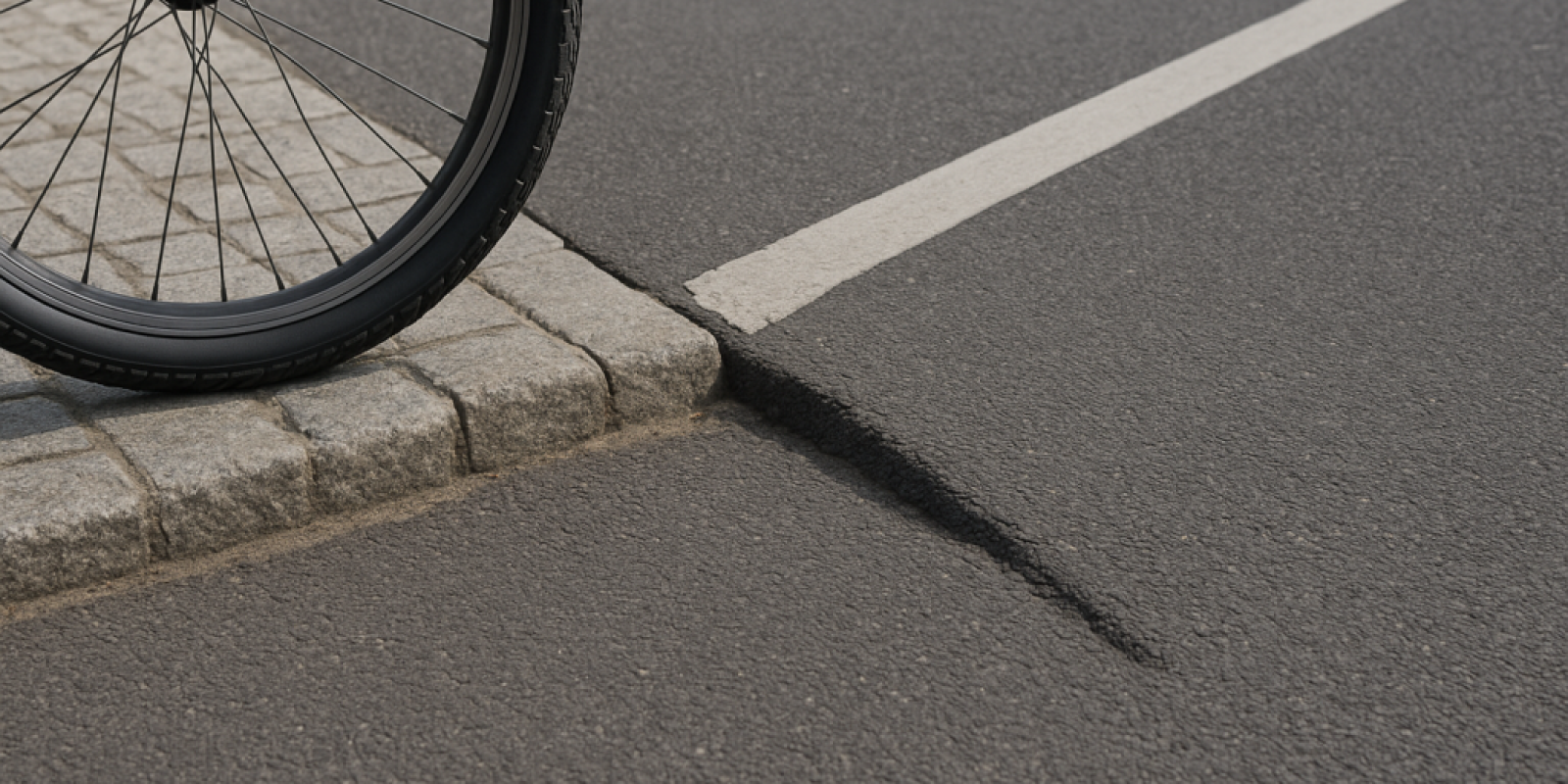 krawężniki na drodze rowerowej