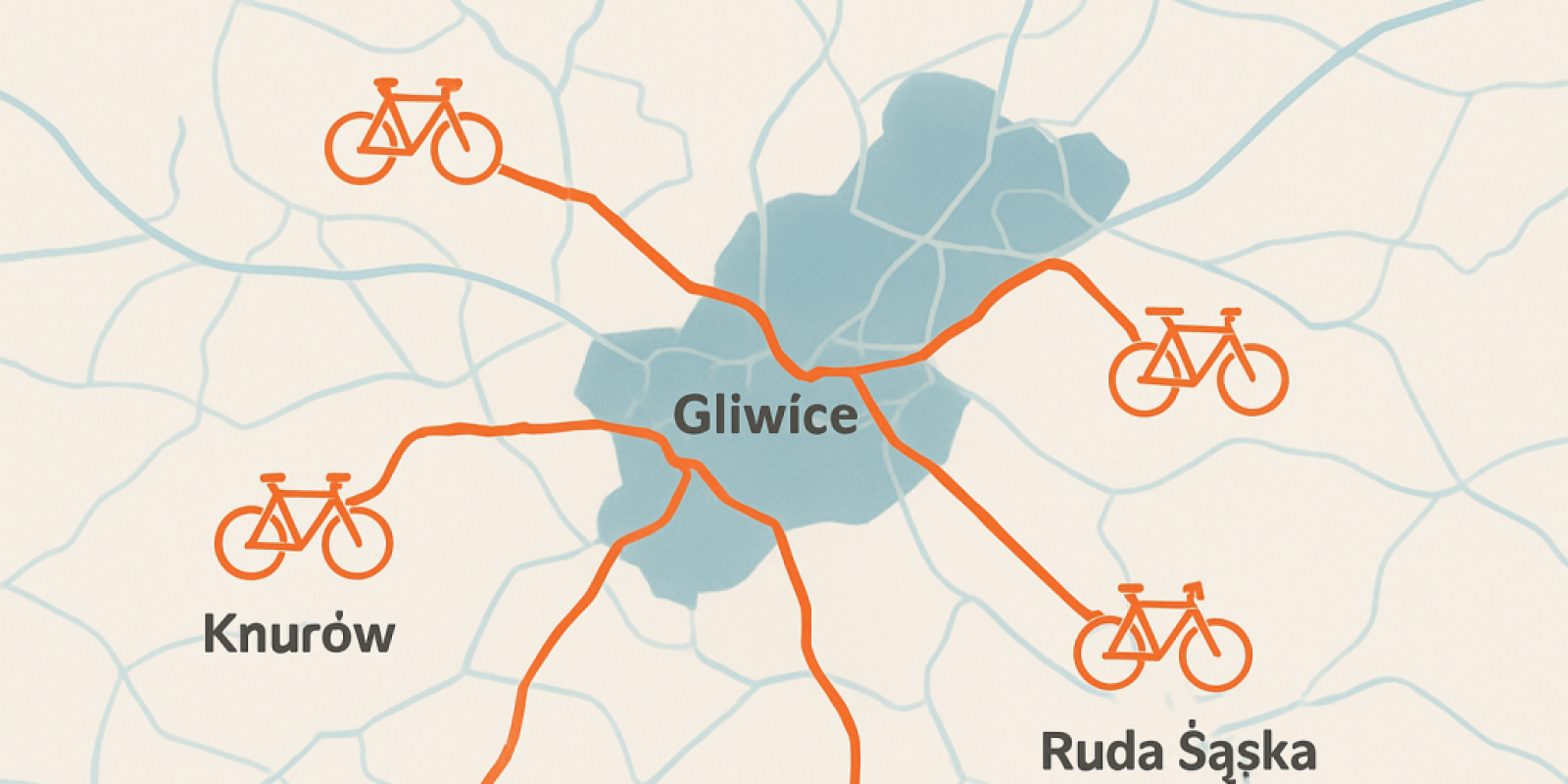 drogi rowerowe wokół Gliwic